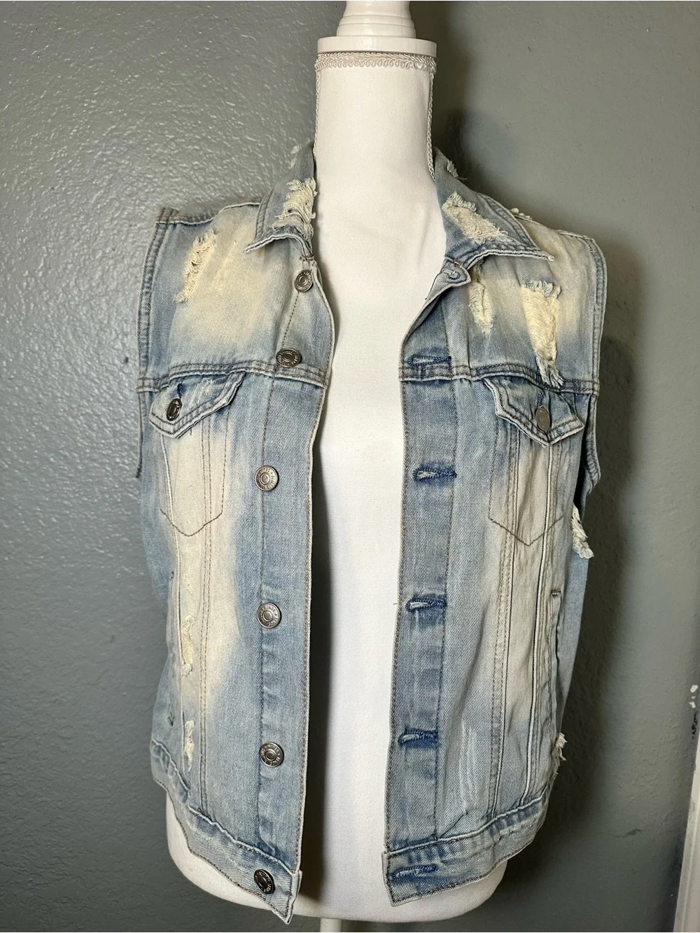 Almost Famous Distressed Jean Jacket - Picture 2 of 7